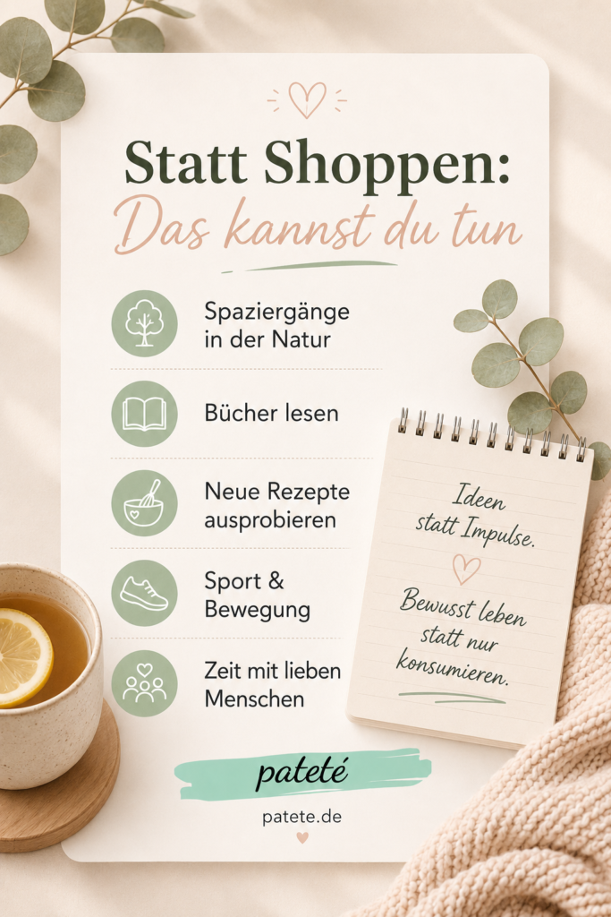 Ideen statt Shoppen während der No Buy Challenge